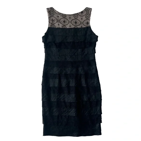 chinese dress ladies London Times Women's Cathedral Lace A Line Long Sleeve Dress, Black, 8 at  Amazon Women's Clothing store main image 1